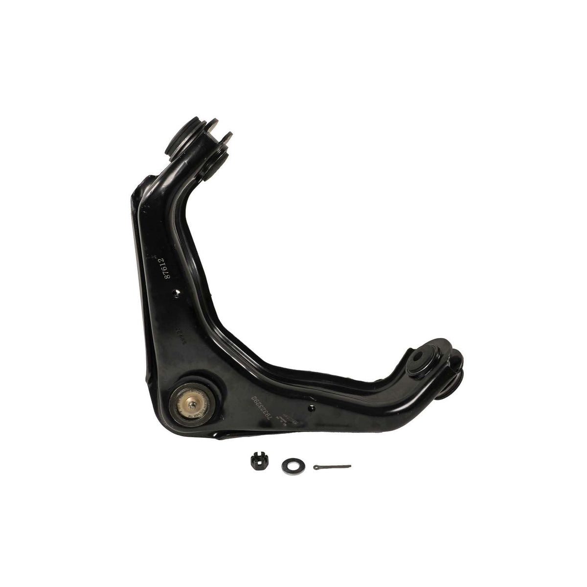 MOOG front upper control arm front view shows fitment and durability benefits