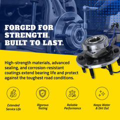 MOOG coated wheel studs detail for easier torqueing and rust resistance