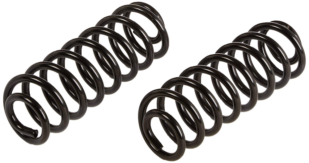 MOOG coil spring close-up showing durable coating and stress-reducing design