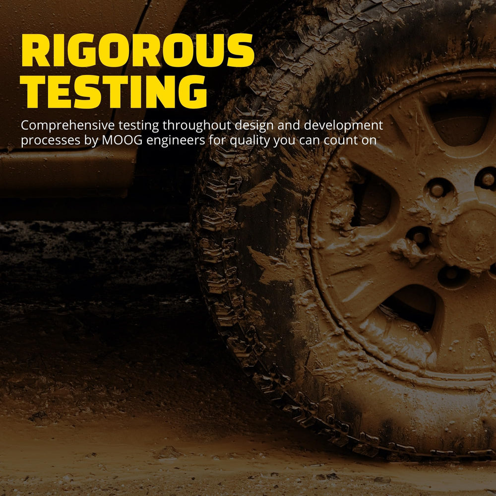 MOOG hub under truck demonstrating real-world durability and handling