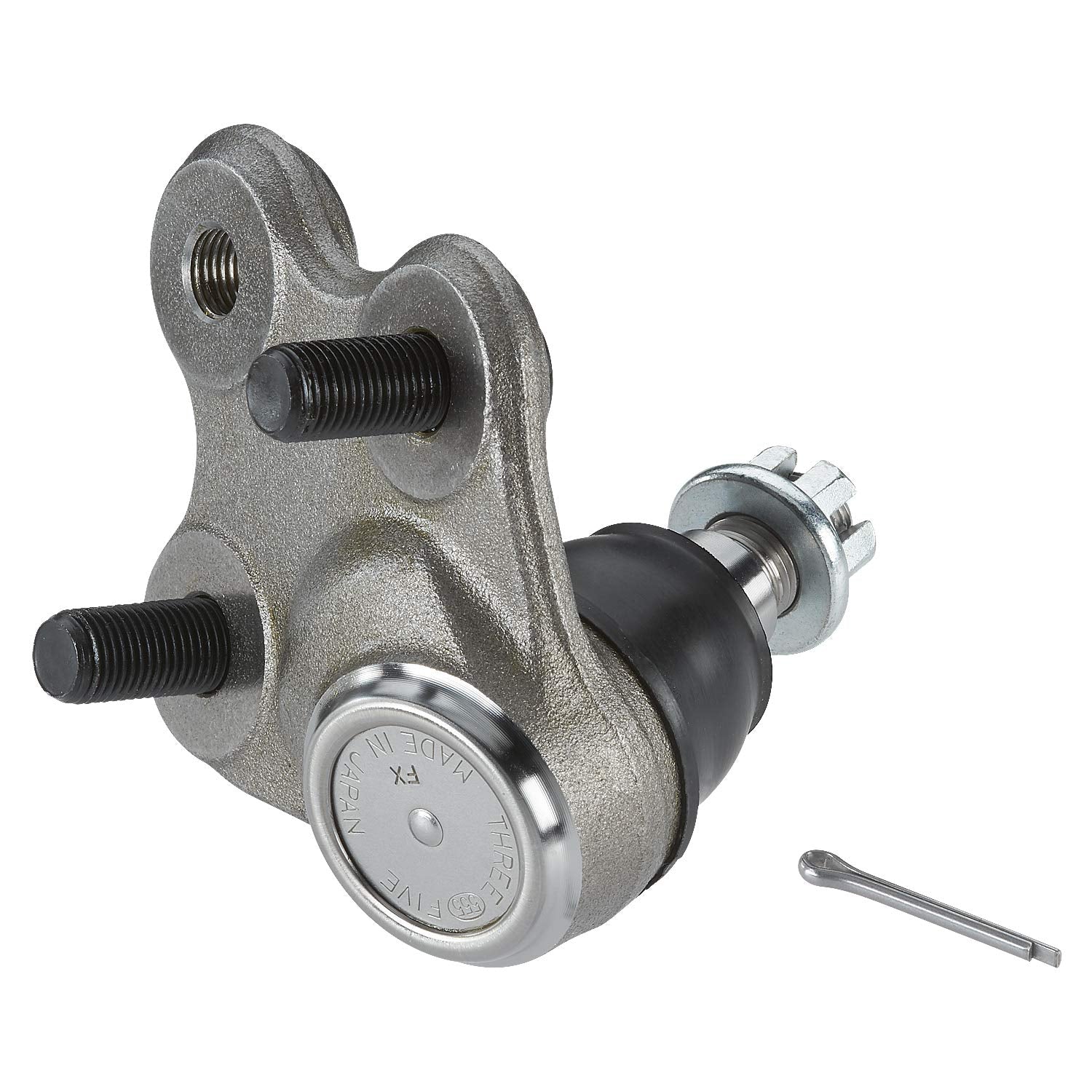 MOOG K500103 close-up of ball joint stud and protective boot, highlights durable seal for longer life