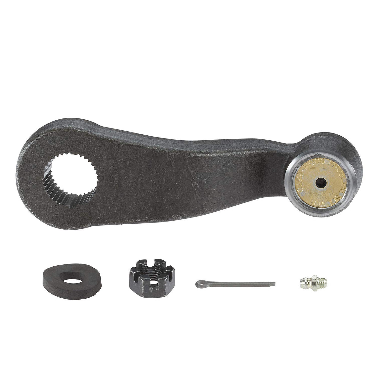 MOOG K6335 front view showing robust pitman arm and mounting interface for reliable steering