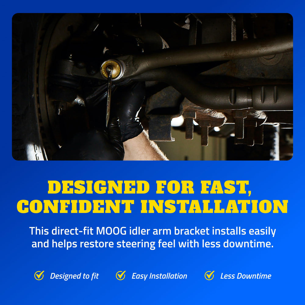 MOOG K6723 mounting hardware and label displayed for correct fitment and straightforward installation