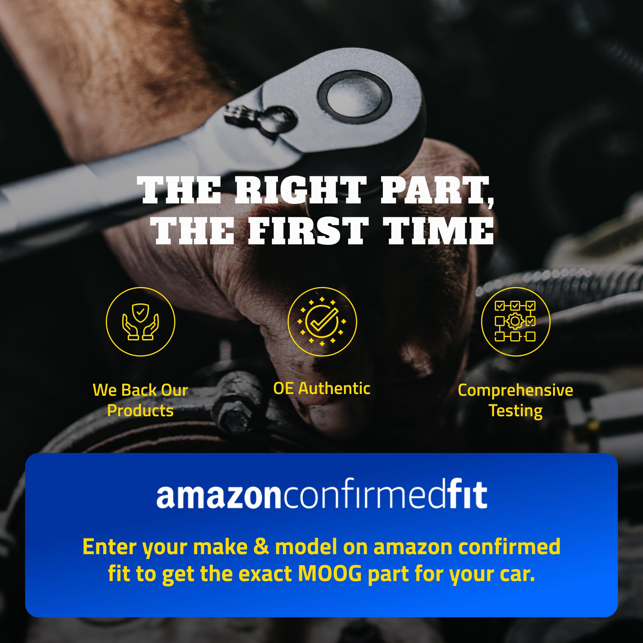 MOOG included mounting hardware and press-in fit for faster installation