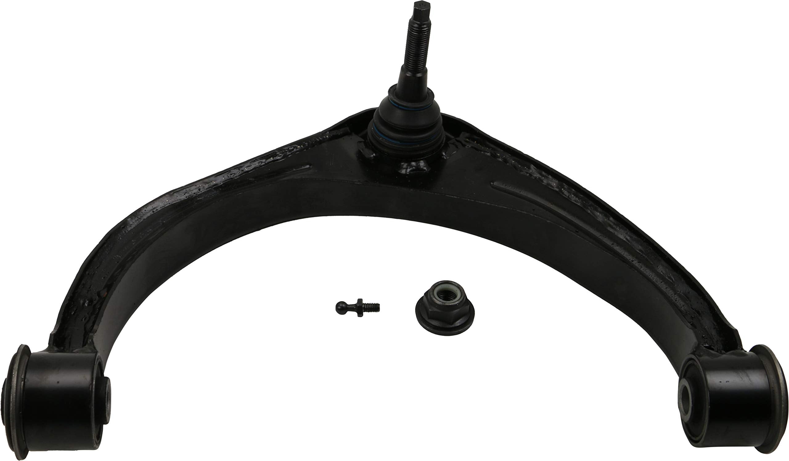 MOOG RK643074 front left arm in packaging highlighting OEM fit