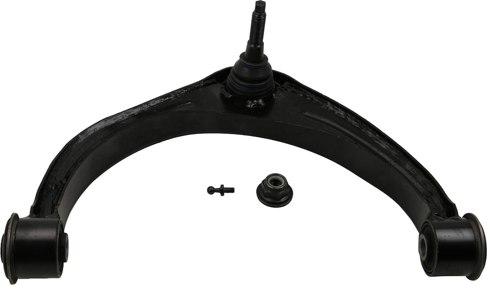 MOOG RK643074 front left arm in packaging highlighting OEM fit