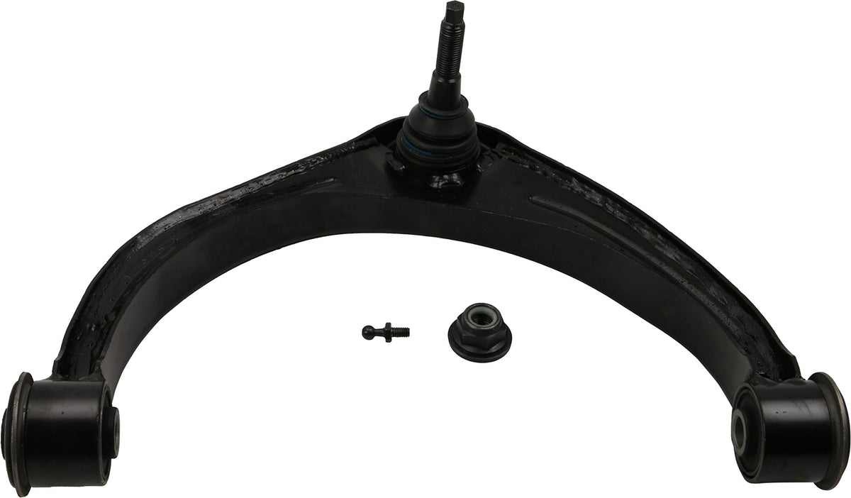 MOOG RK643074 front left arm in packaging highlighting OEM fit