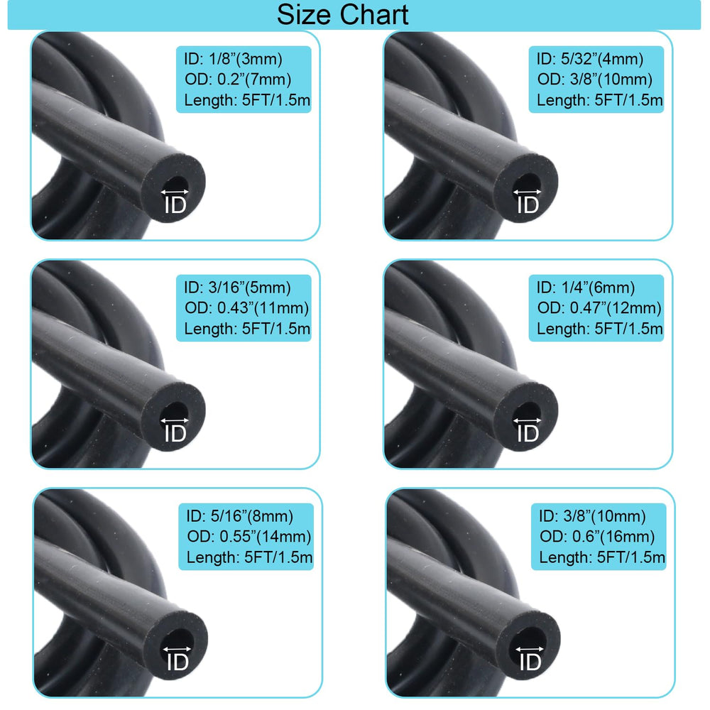 MooiYrs silicone hoses 5ft lengths displayed, showing flexible routing benefit
