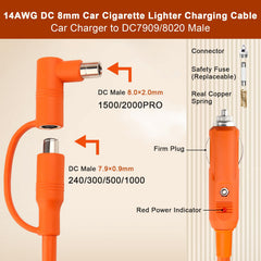 MOOKEERF 8mm DC plug close-up showing secure connection and reliable fit