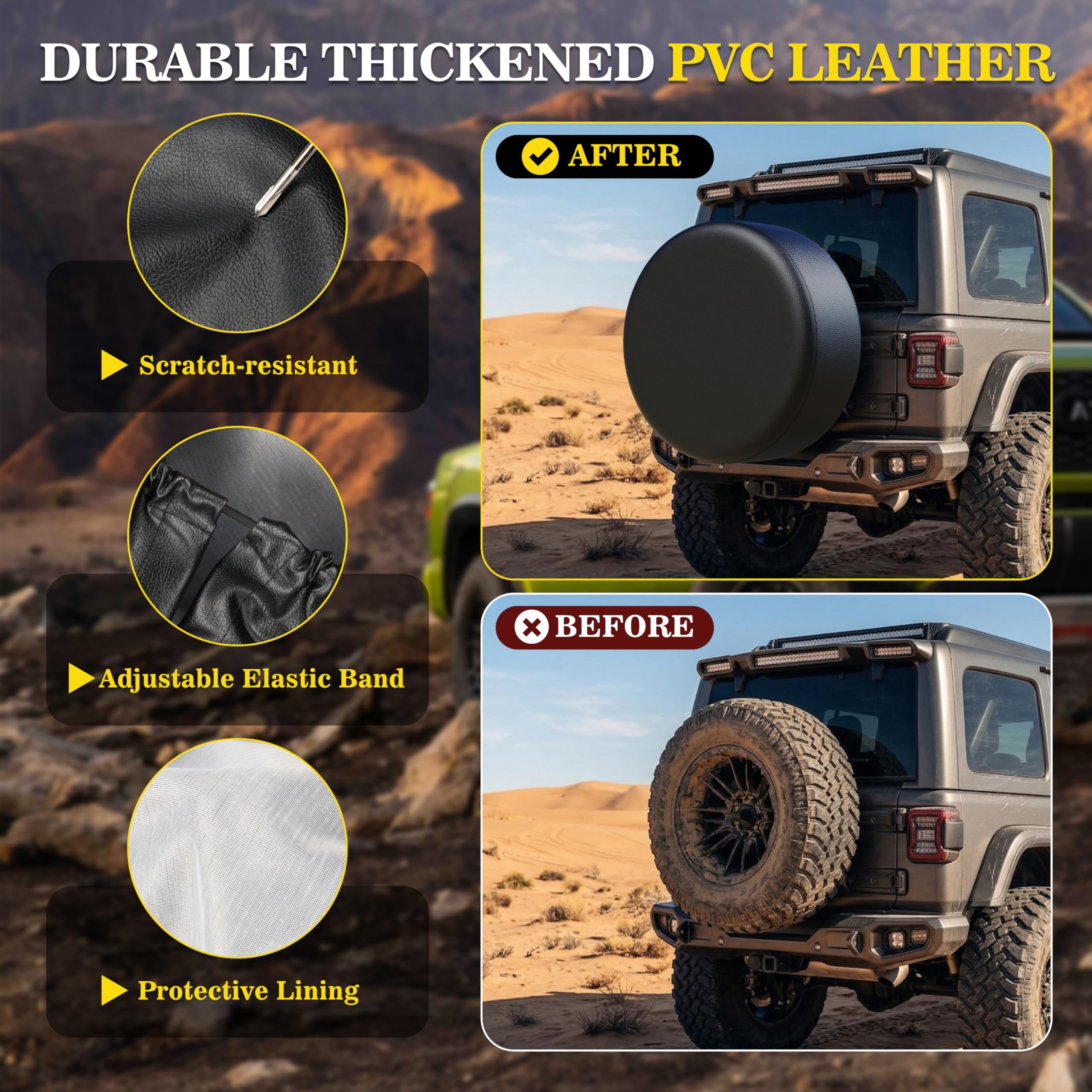 MOONET mounted on Jeep rear offering weather protection and polished appearance