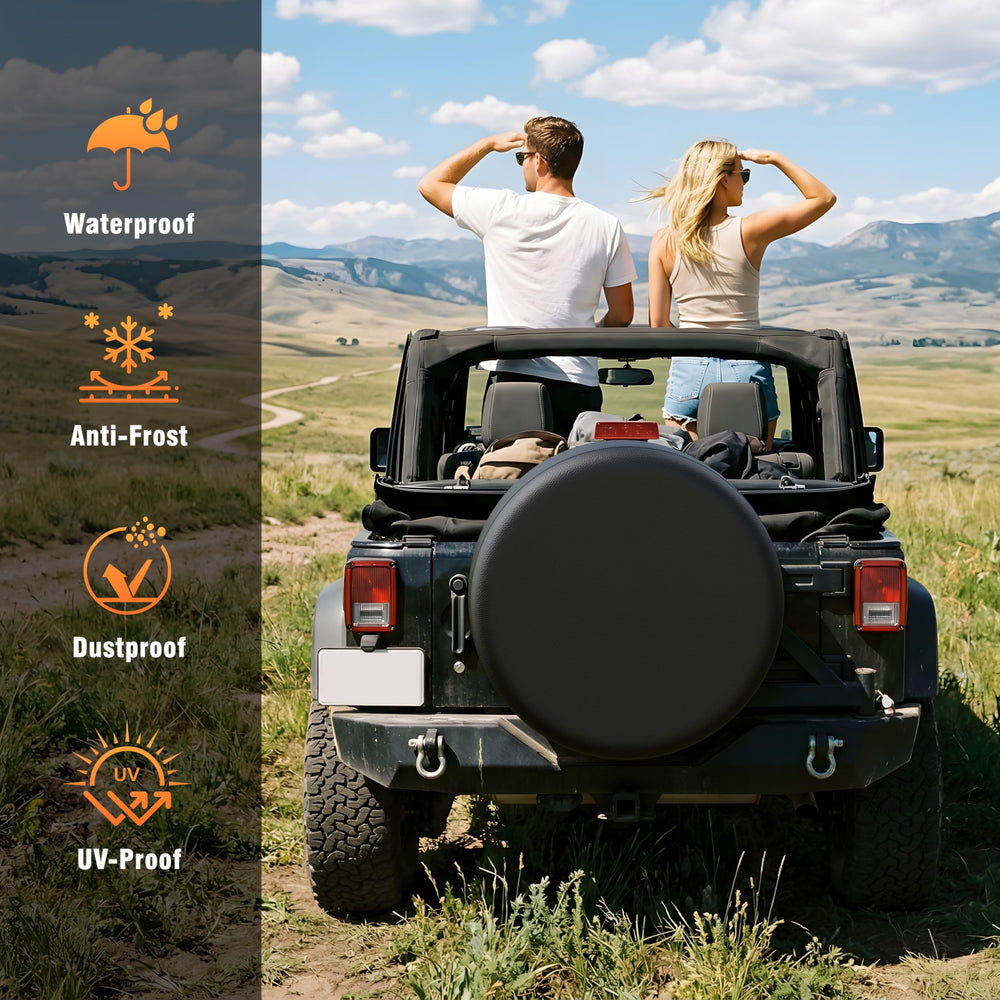 MOONET cover on standard tire size for scale confirming 30–32" fit