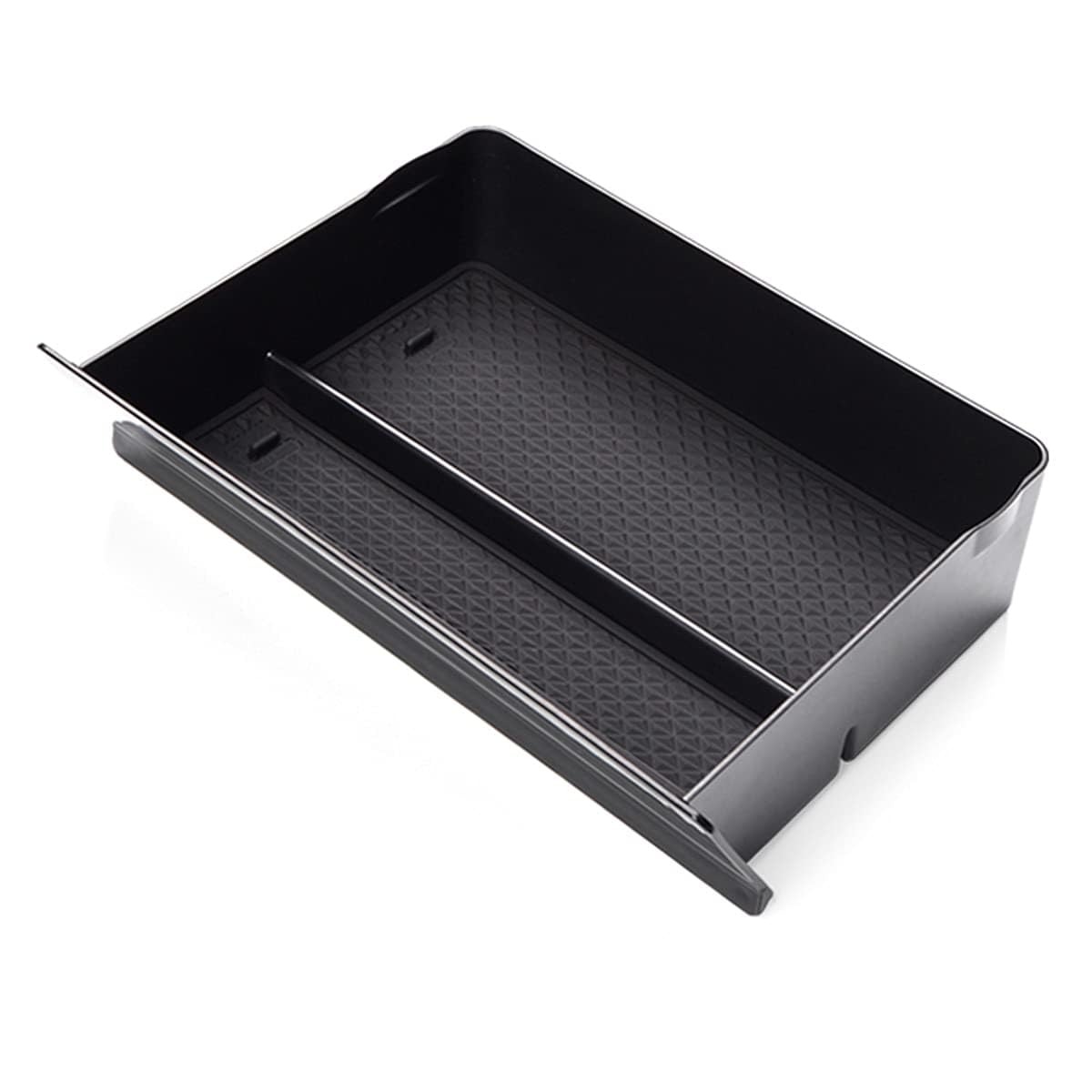 Moonlinks front view center console drawer showing tidy storage and quick access benefit