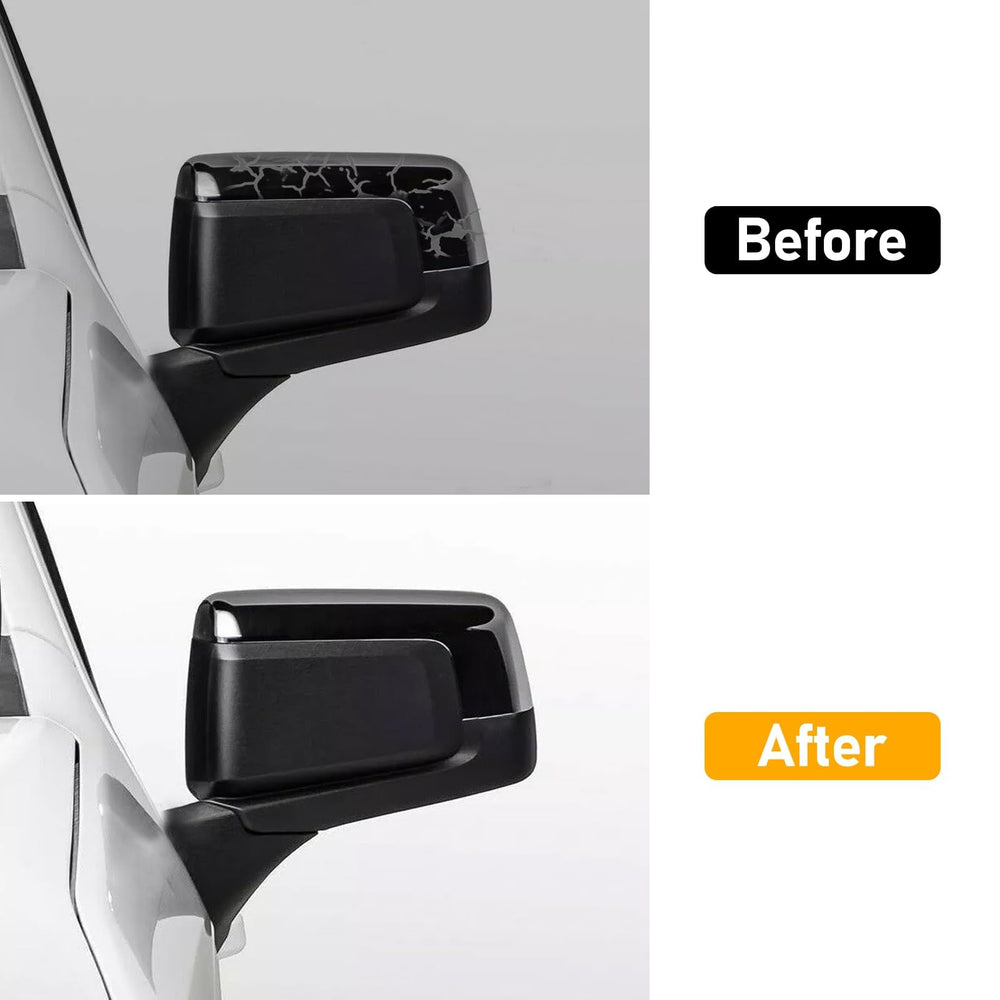 Moonlinks driver-side mirror cover installed on Silverado showing brand fit and finish