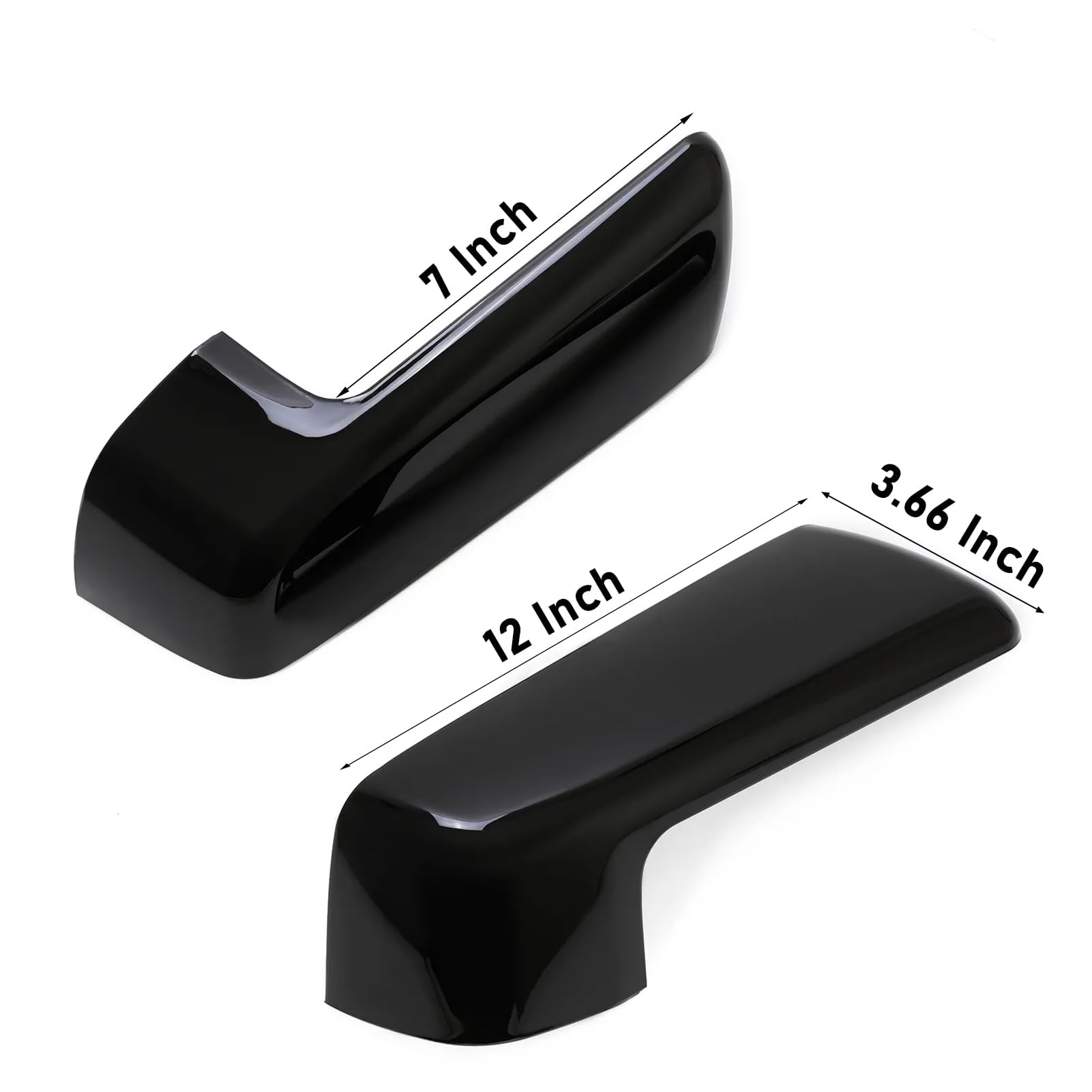 Moonlinks mirror cover beside ruler showing size and precise fit for 2019–2026 trucks