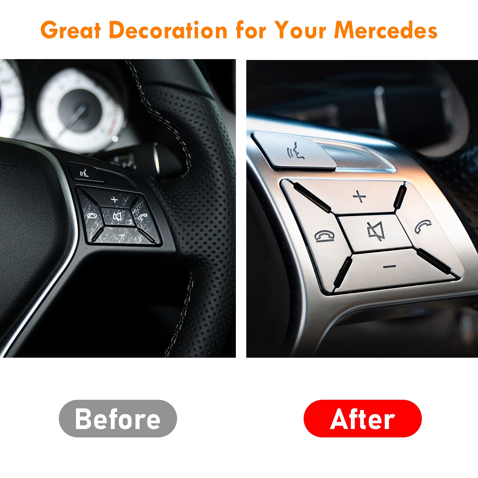 Moonlinks installed on Mercedes steering wheel showing improved look