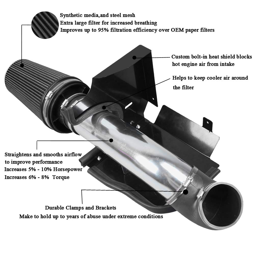 MOOSUN aluminum intake tube close-up highlighting smooth airflow efficiency
