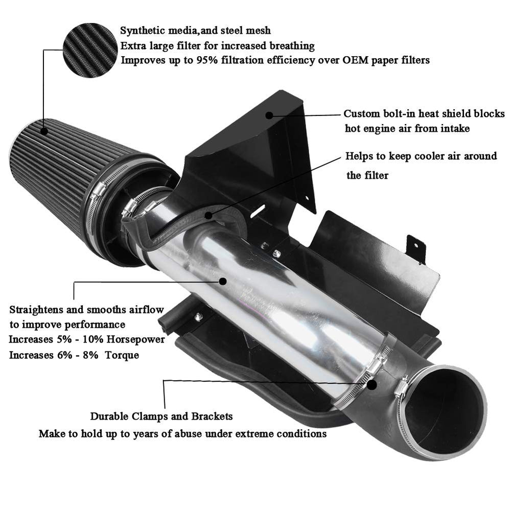 MOOSUN aluminum intake tube close-up highlighting smooth airflow efficiency