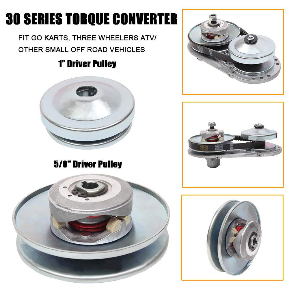 MOOSUN driver pulley bore detail showing 1-inch fit for secure shaft mount