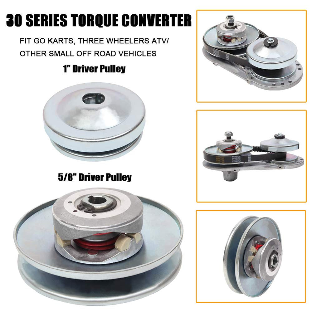 MOOSUN driver pulley bore detail showing 1-inch fit for secure shaft mount