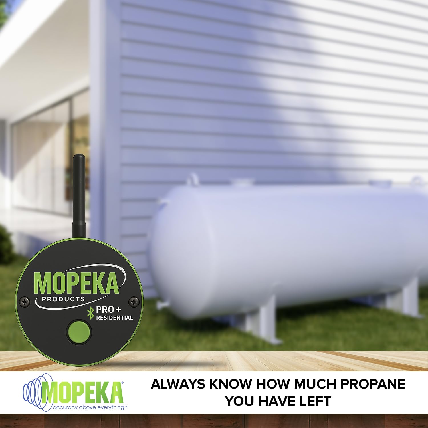 Mopeka PRO+ paired with Mopeka Wi-Fi Bridge enabling extended range and cloud access