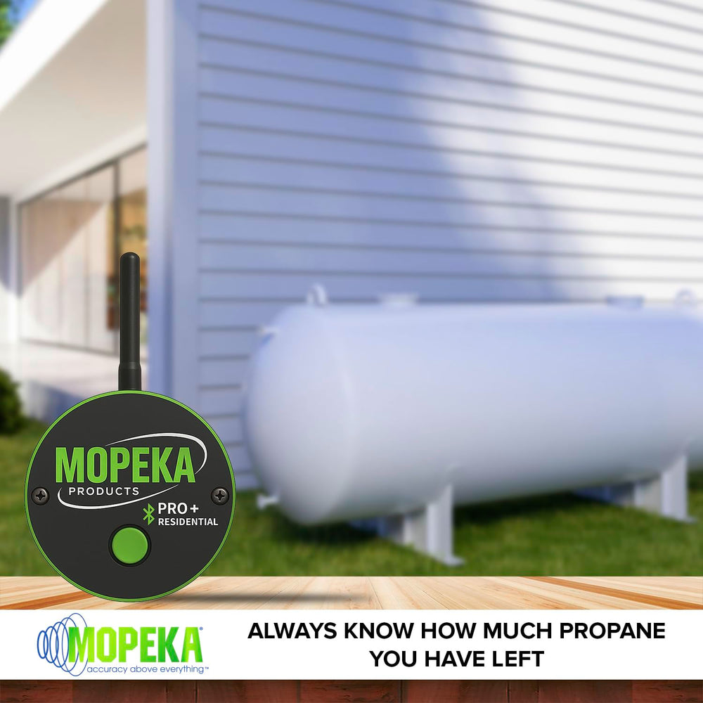 Mopeka PRO+ paired with Mopeka Wi-Fi Bridge enabling extended range and cloud access