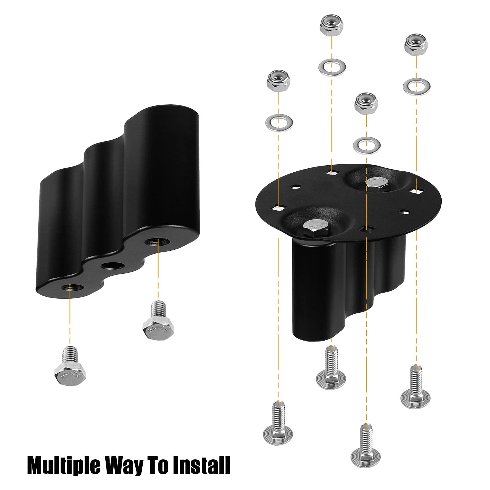 MOQIauto base plate detail highlighting versatile mounting options