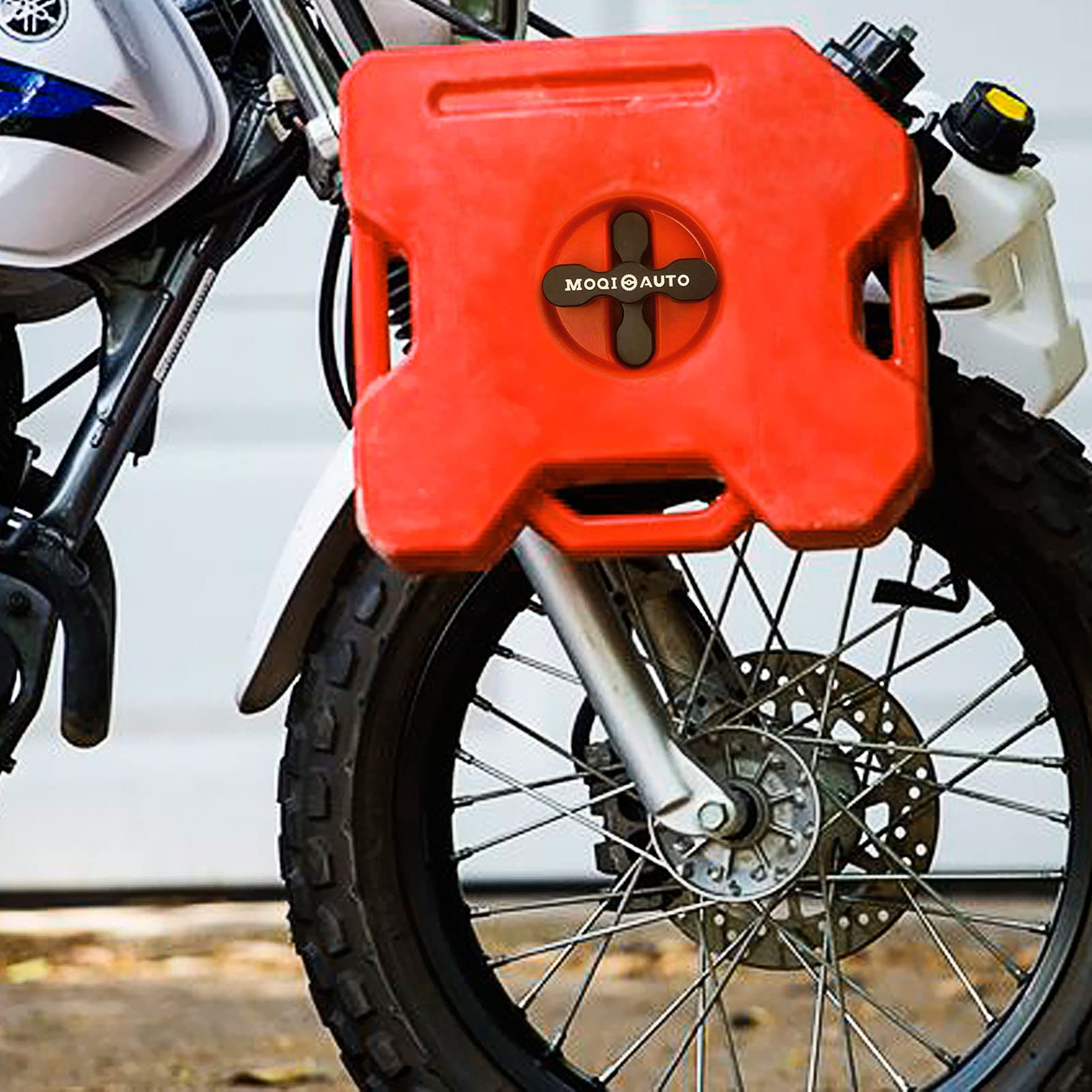 MOQIauto on adventure bike showing rugged setup for long rides