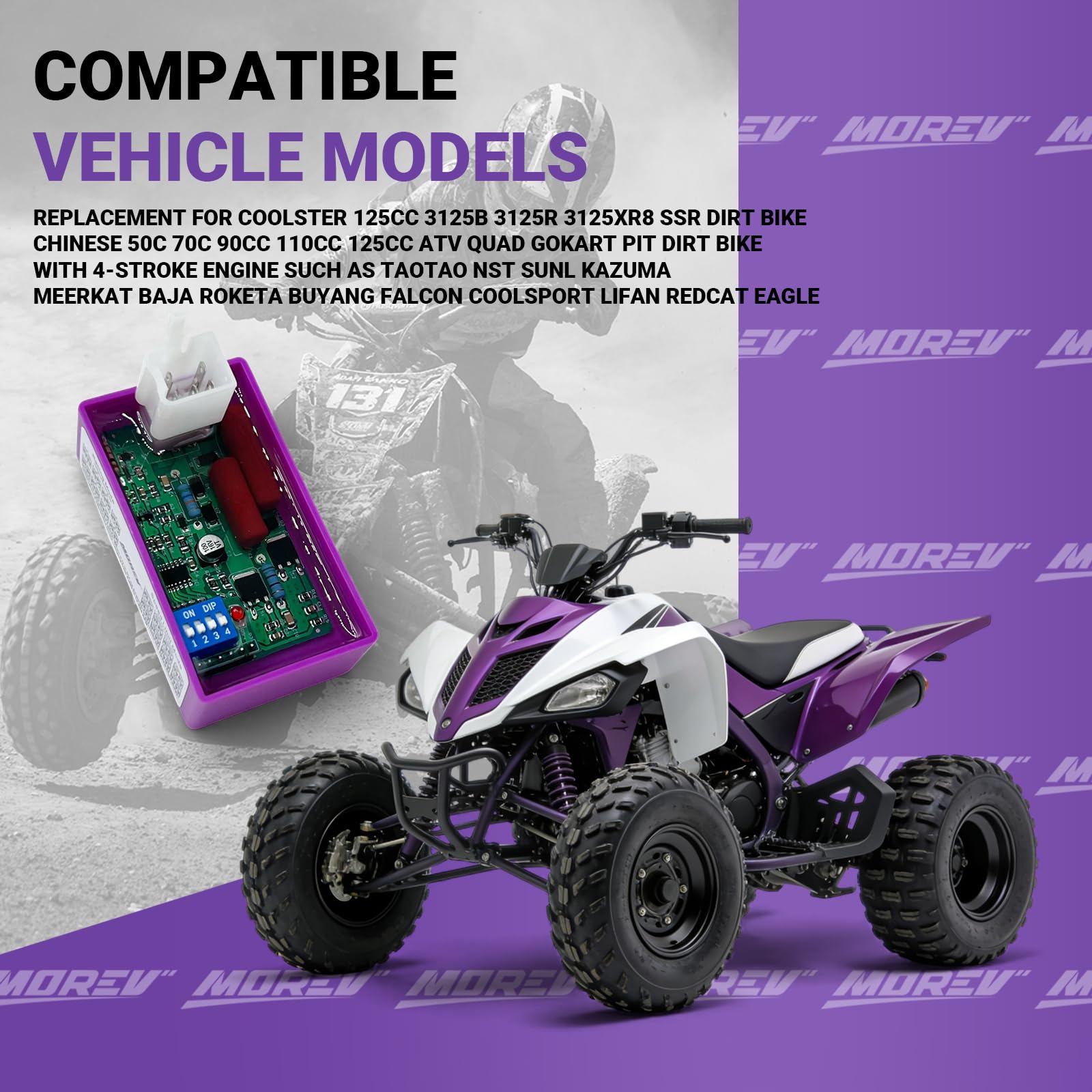 MOREV retail packaging and label providing model information and confidence