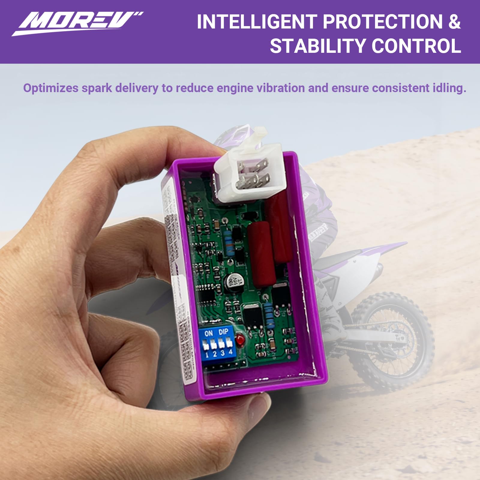 MOREV wiring layout labeled to verify pin positions and avoid mismatches