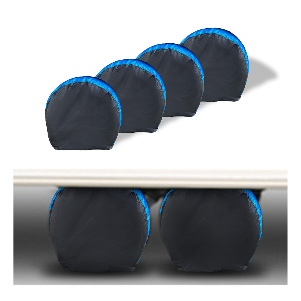 MORNYRAY front view of four tire covers showing weatherproof protection