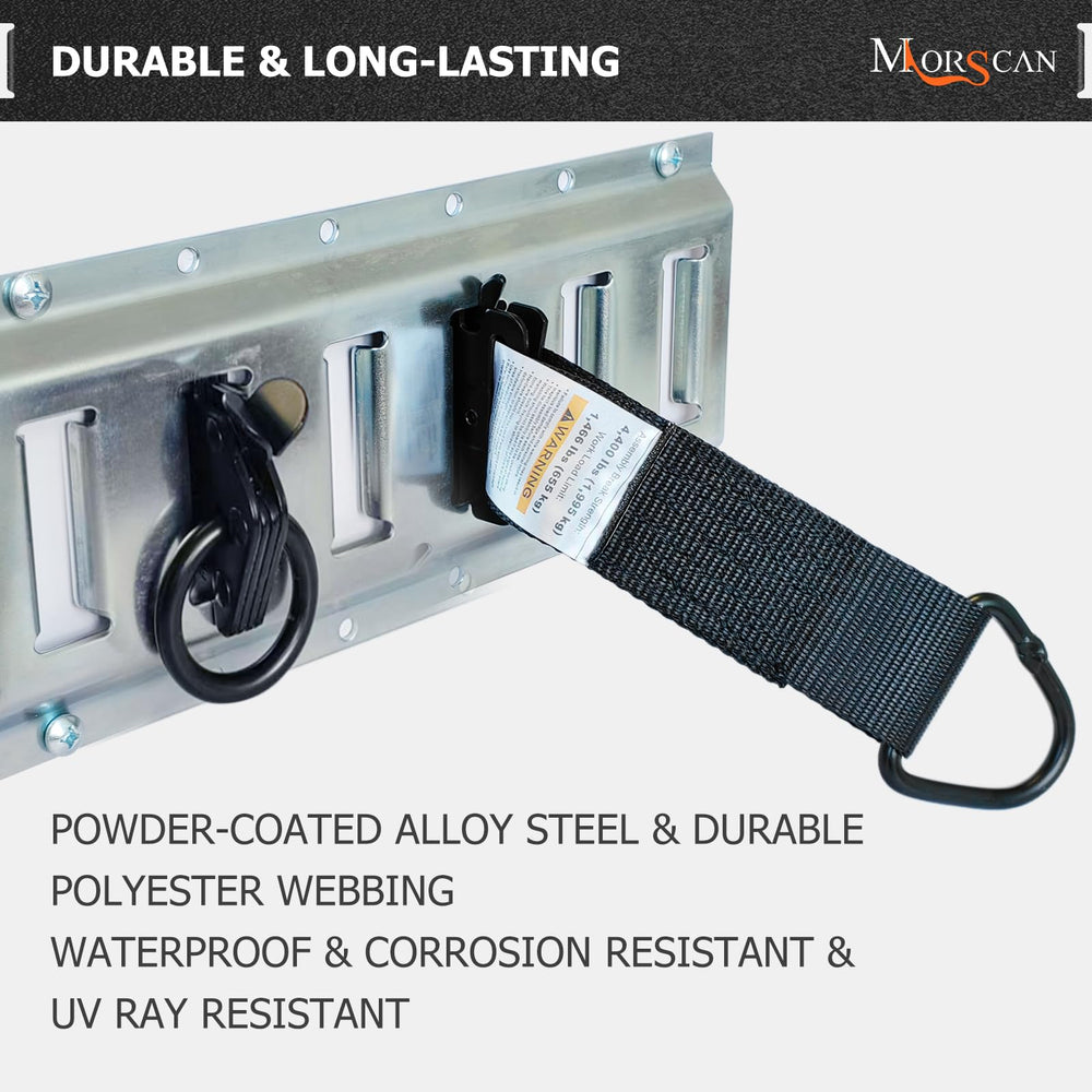 MorScan anchors used in cargo van illustrating organized load restraint