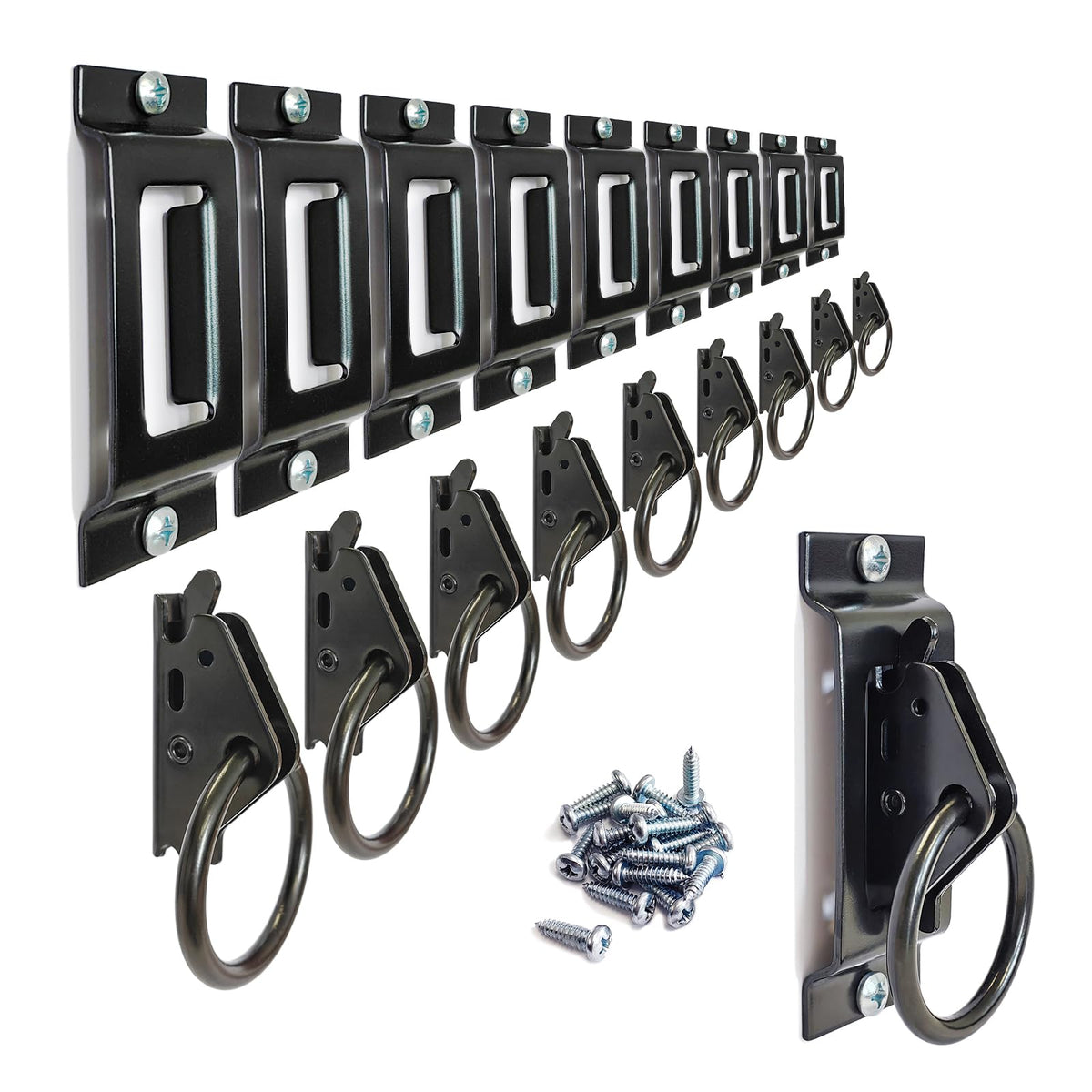 MorScan front view of complete E-Track kit showing components and benefit