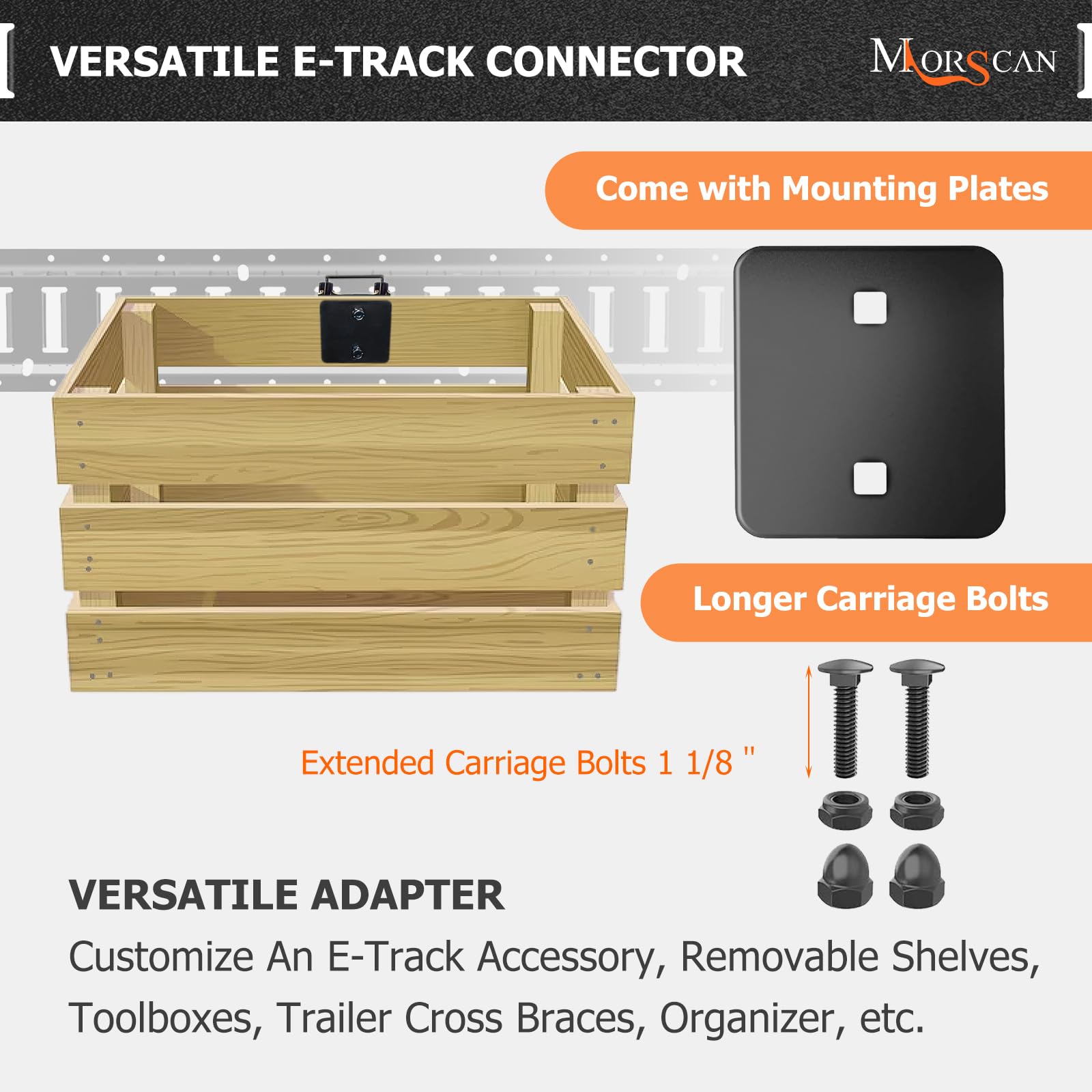 MorScan close-up of square mounting plate with bolt holes, provides increased stability and load spread