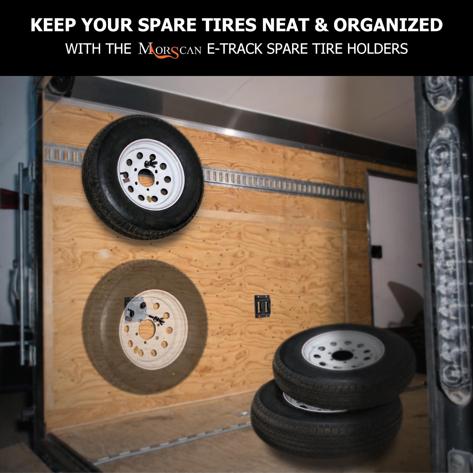 MorScan trailer lifestyle installation showing tidy, safe spare storage