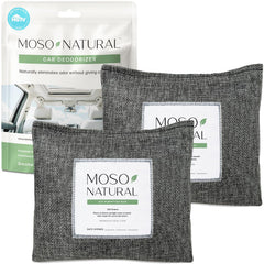 MOSO NATURAL front packaging showing two charcoal bags for odor control