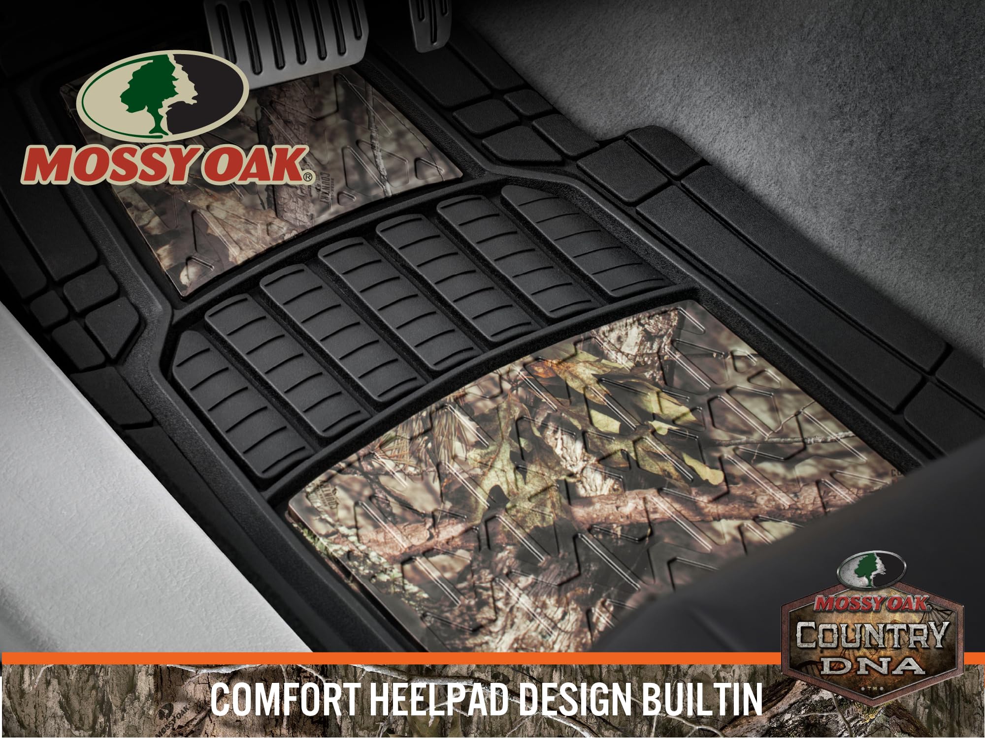 Mossy Oak deep channels detail for trapping liquid and debris