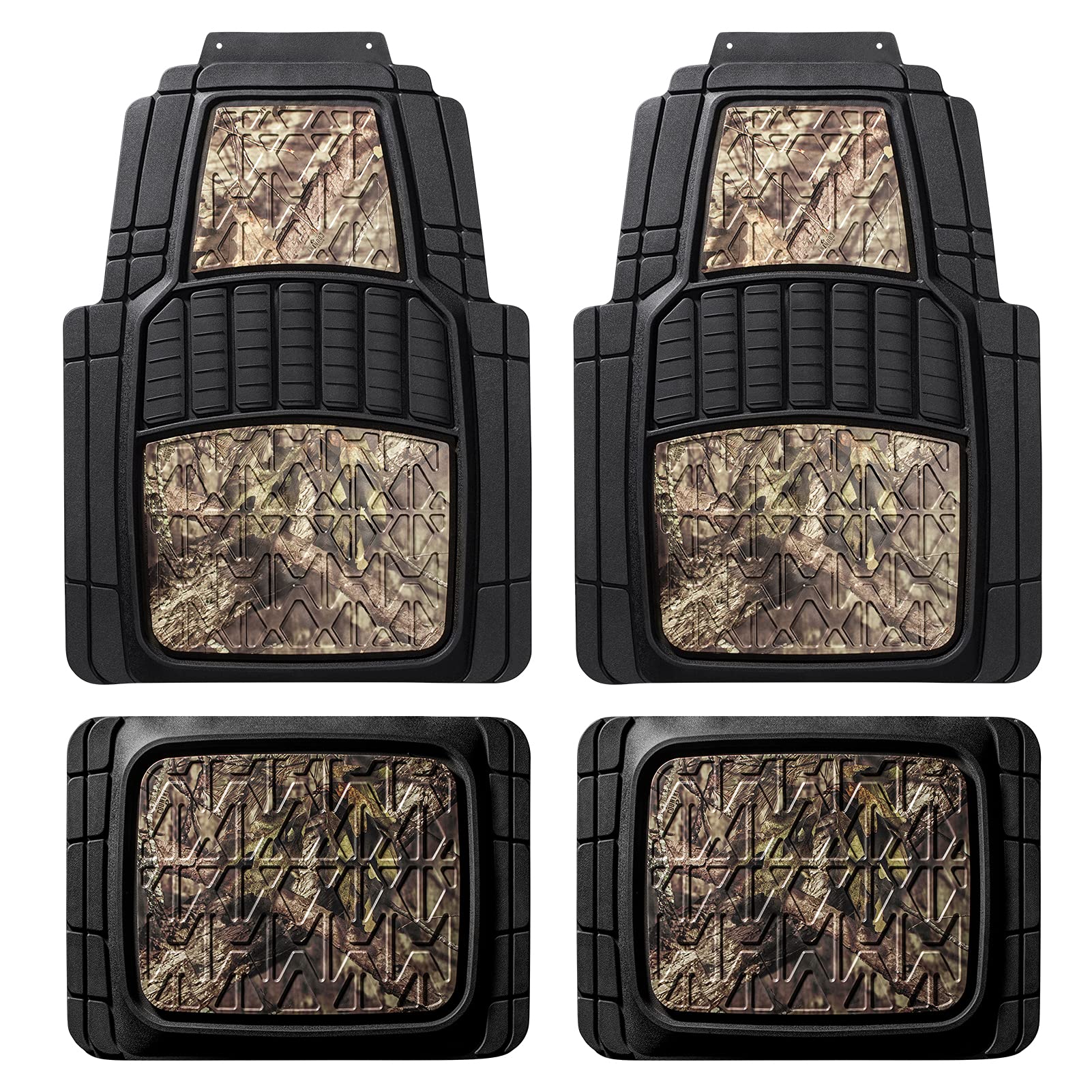 Mossy Oak front mats showing packaging and durable all-weather protection