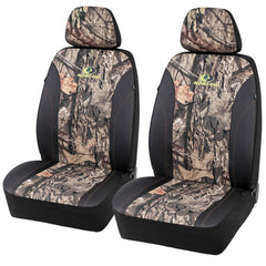 Mossy Oak front view seat covers showing camo look and full protection