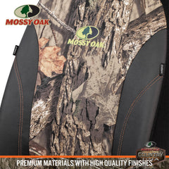 Mossy Oak headrest covers displayed for secure fit and matching pattern