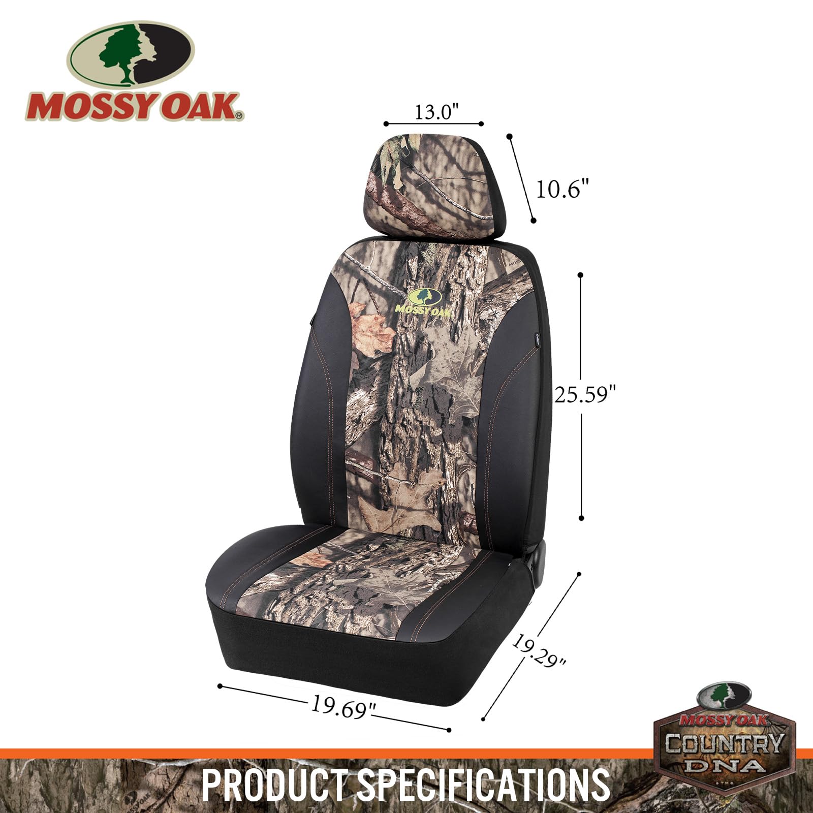 Mossy Oak product label and packaging showing official licensed branding