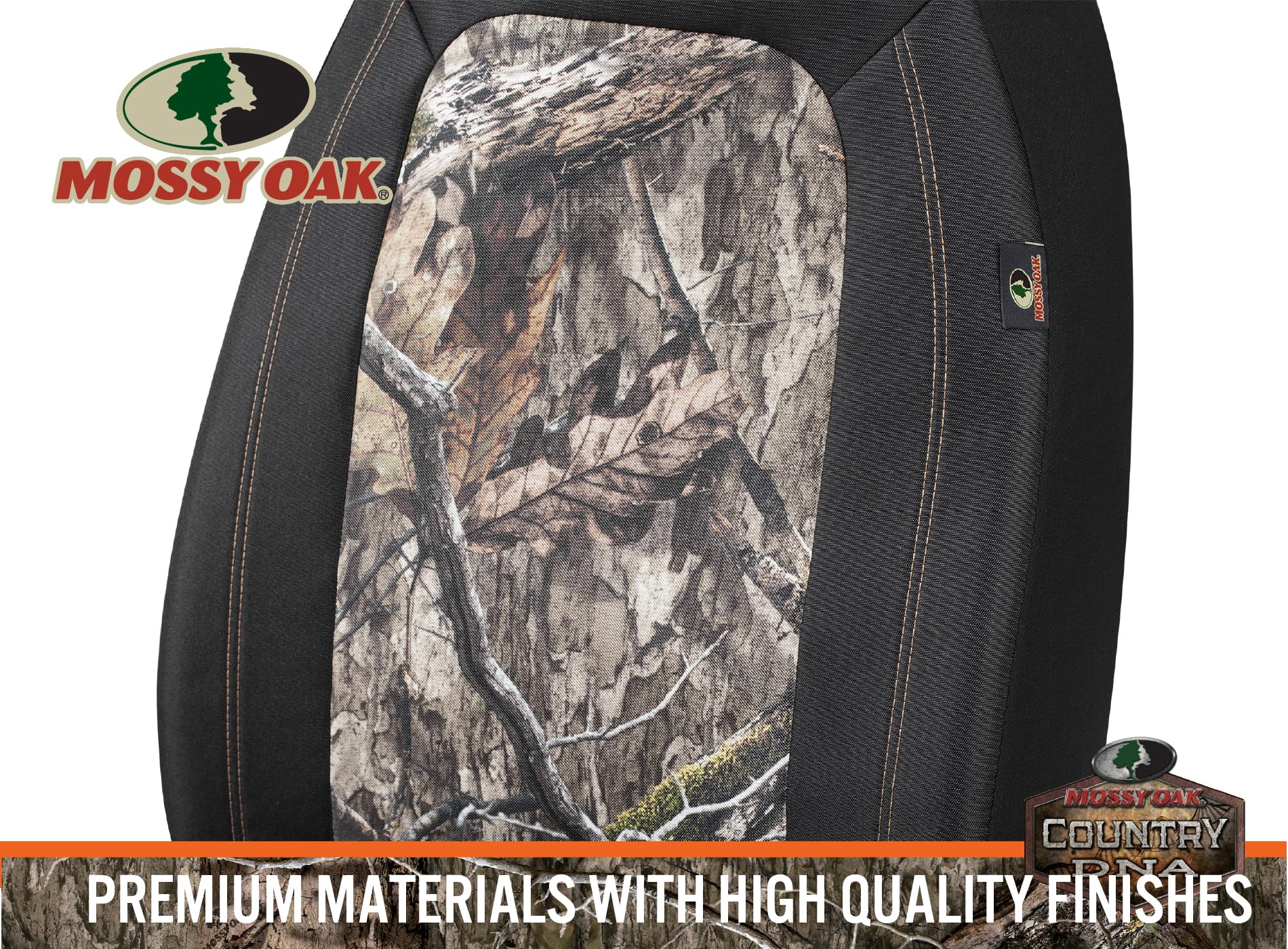 Mossy Oak packaged pair of seat covers showing included front set
