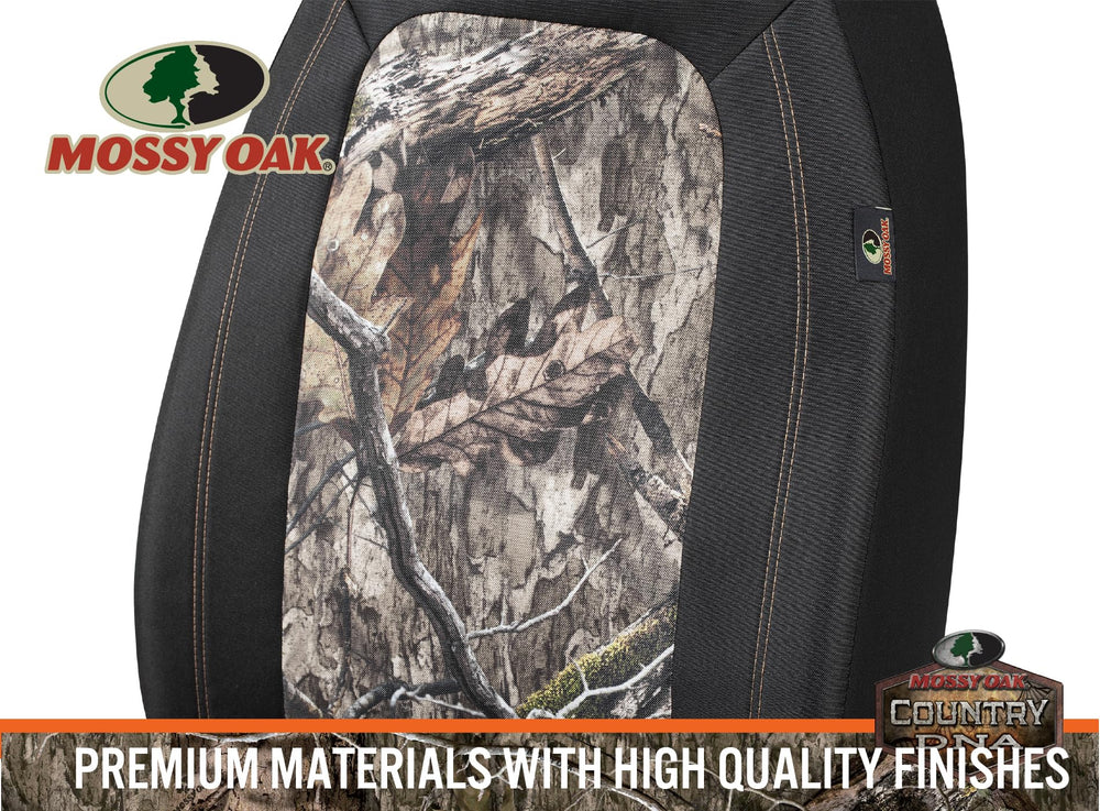 Mossy Oak packaged pair of seat covers showing included front set