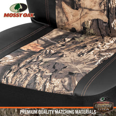 Mossy Oak airbag seam detail illustrating safety-compatible stitching