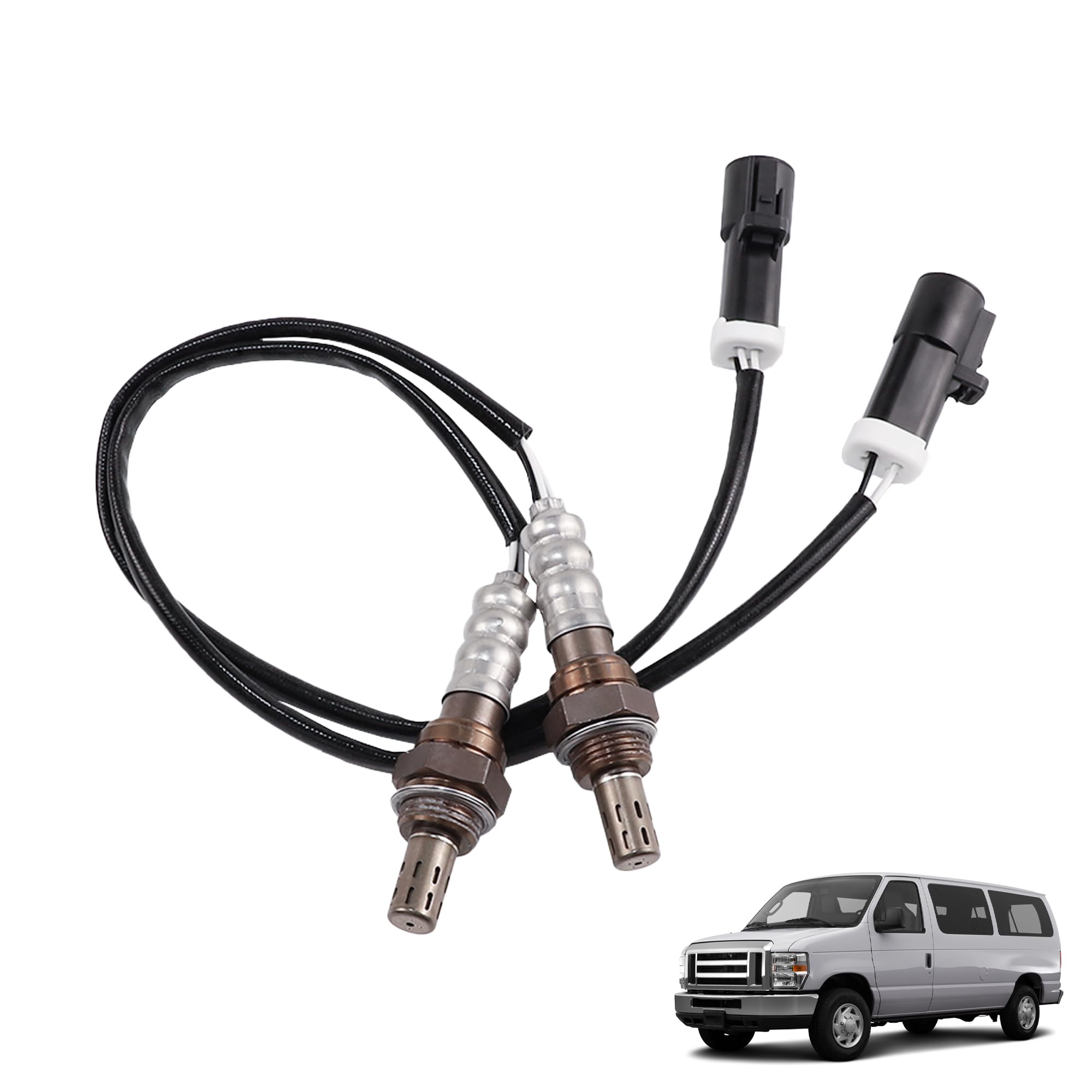 Motarithl front view of the two-pack O2 sensors showing complete kit and plug-and-play benefit