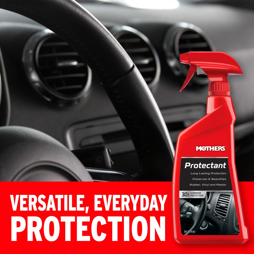 Mothers protectant being sprayed for quick, even coverage