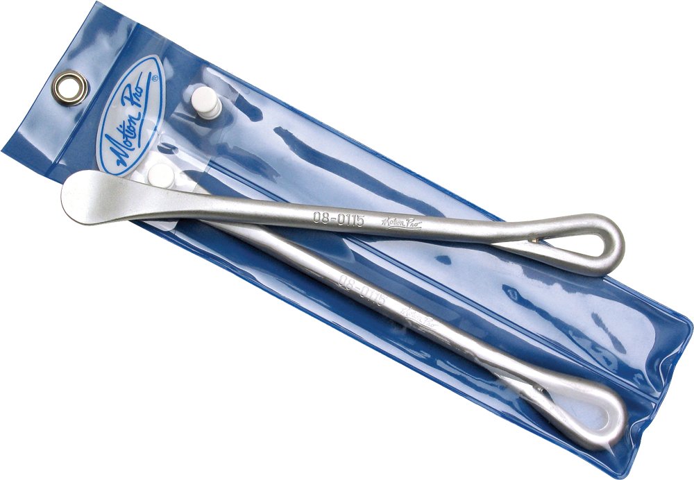 Motion Pro front packaging showing both 10-inch tire irons and durable finish