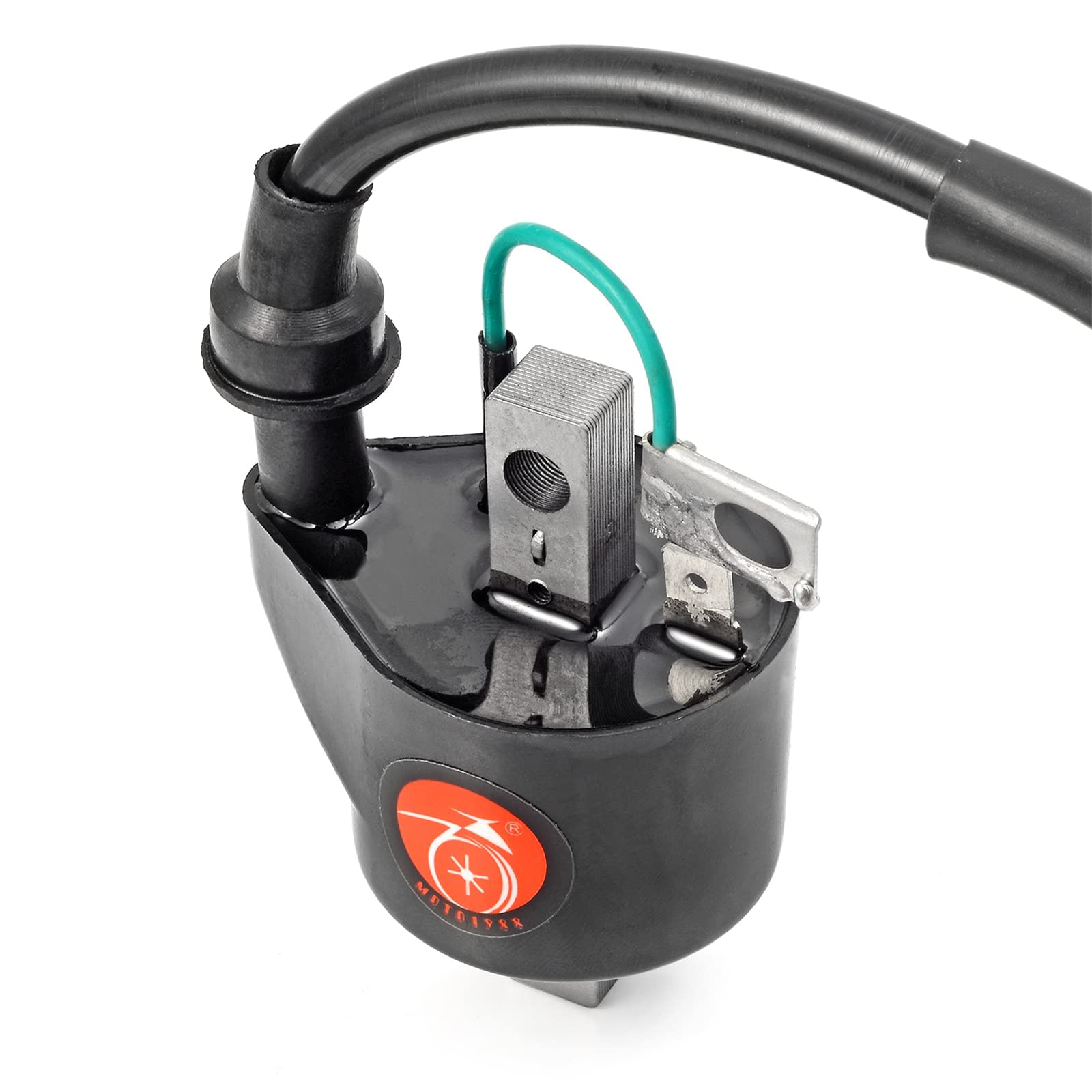 MOTO1988 coil and plug installed on Honda CRF450 illustrating direct-fit benefit