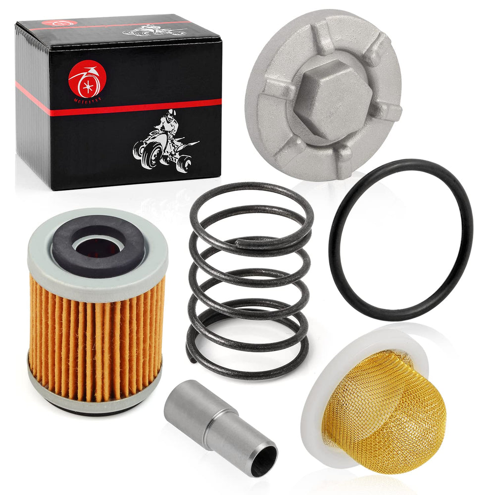 MOTO1988 oil drain plug with O-ring and spring to ensure a leak-free seal