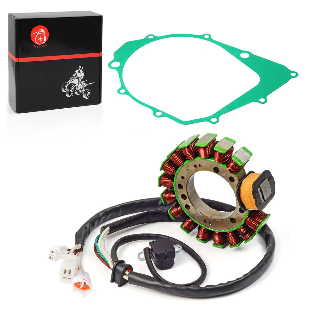 MOTO1988 stator front view showing mounting flange and connector for exact fit