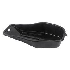 MOTO4U front view of drain pan showing capacity and shape for tidy oil changes